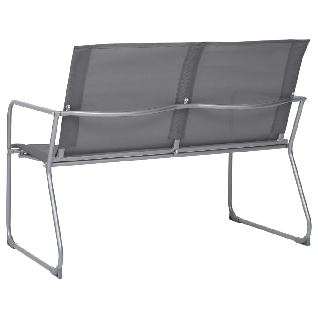 Set Mobilier De Grădină, 4 Piese, Gri, Oțel Și Textil