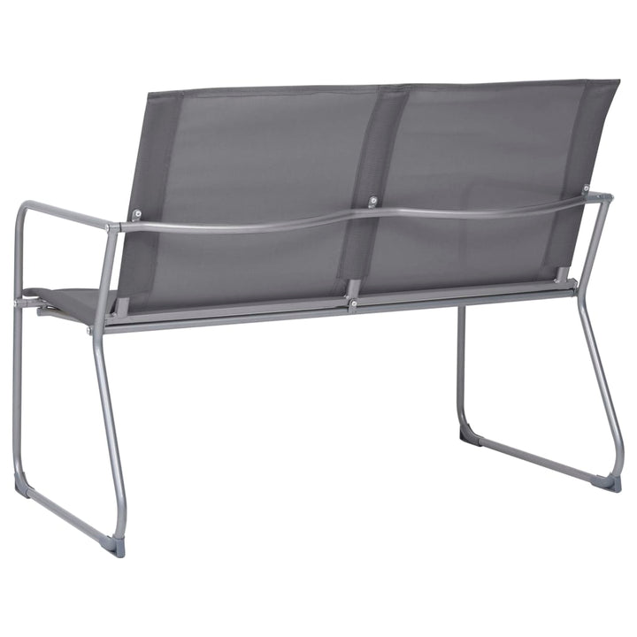 Set Mobilier De Grădină, 4 Piese, Gri, Oțel Și Textil