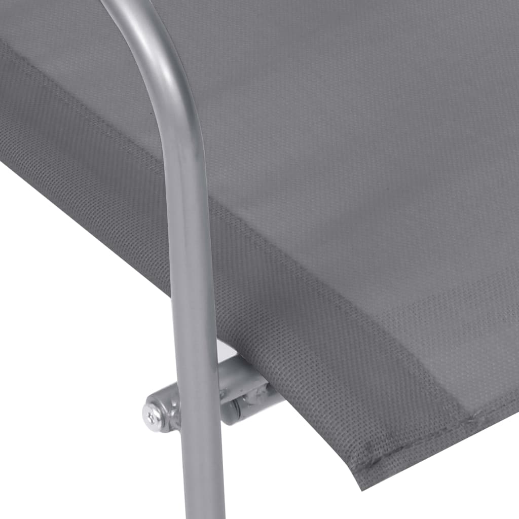 Set Mobilier De Grădină, 4 Piese, Gri, Oțel Și Textil