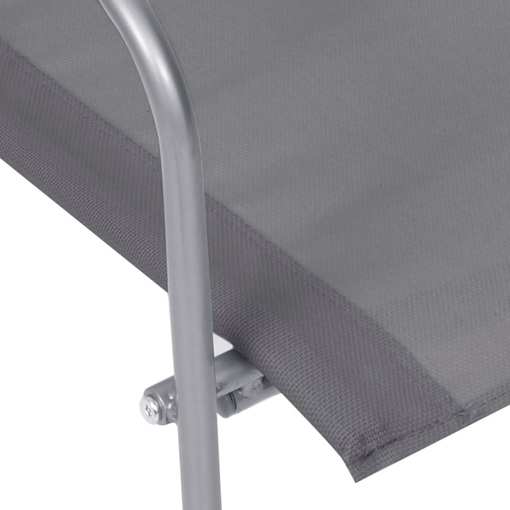 Set Mobilier De Grădină, 4 Piese, Gri, Oțel Și Textil