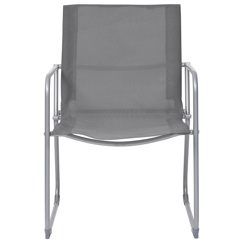 Set Mobilier De Grădină, 4 Piese, Gri, Oțel Și Textil