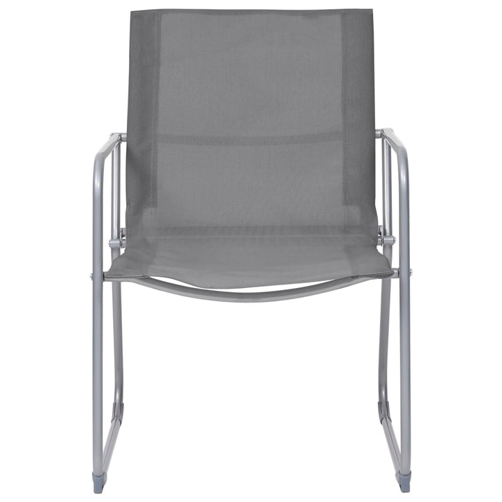 Set Mobilier De Grădină, 4 Piese, Gri, Oțel Și Textil