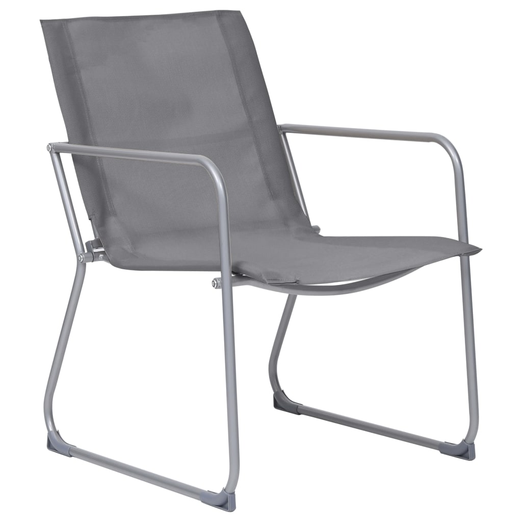 Set Mobilier De Grădină, 4 Piese, Gri, Oțel Și Textil