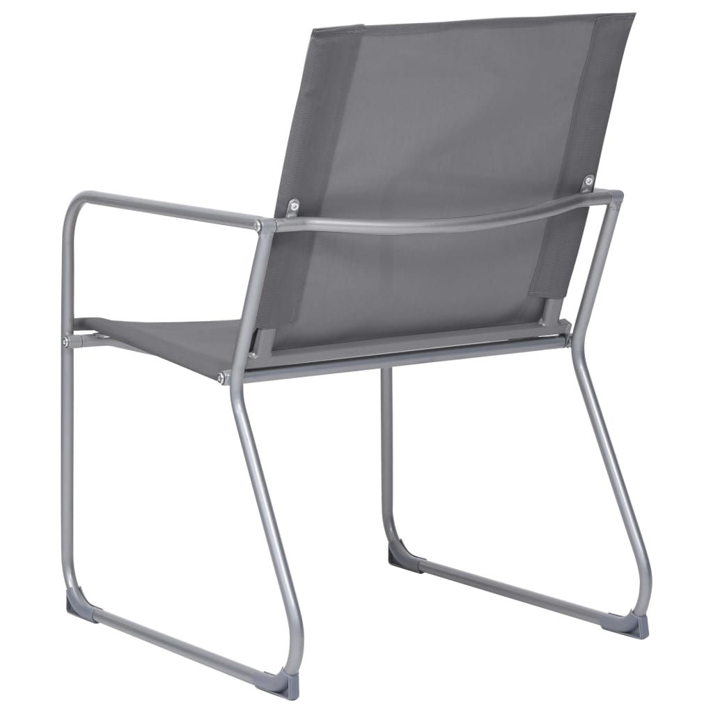 Set Mobilier De Grădină, 4 Piese, Gri, Oțel Și Textil
