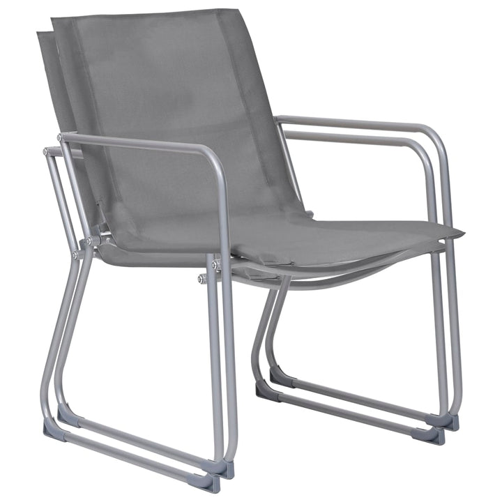 Set Mobilier De Grădină, 4 Piese, Gri, Oțel Și Textil