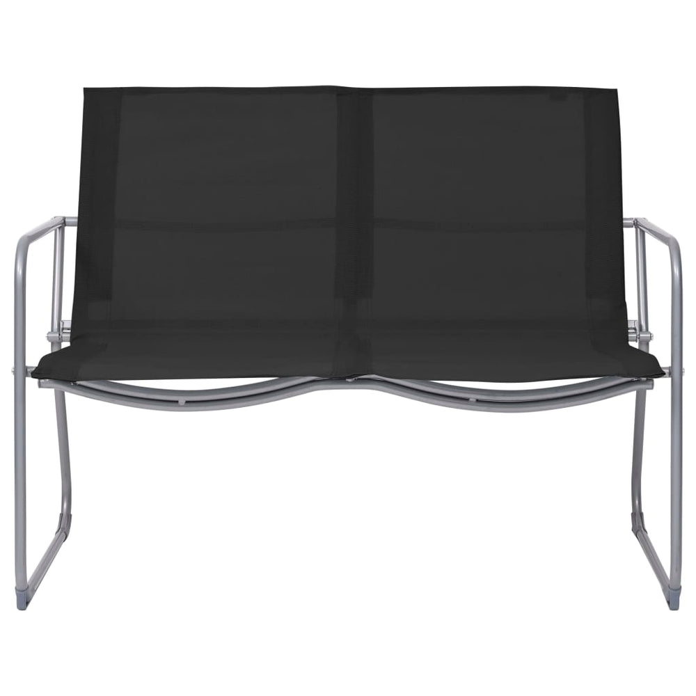 Set Mobilier De Grădină, 4 Piese, Negru, Oțel Și Textil