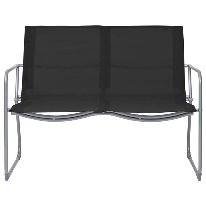 Set Mobilier De Grădină, 4 Piese, Negru, Oțel Și Textil
