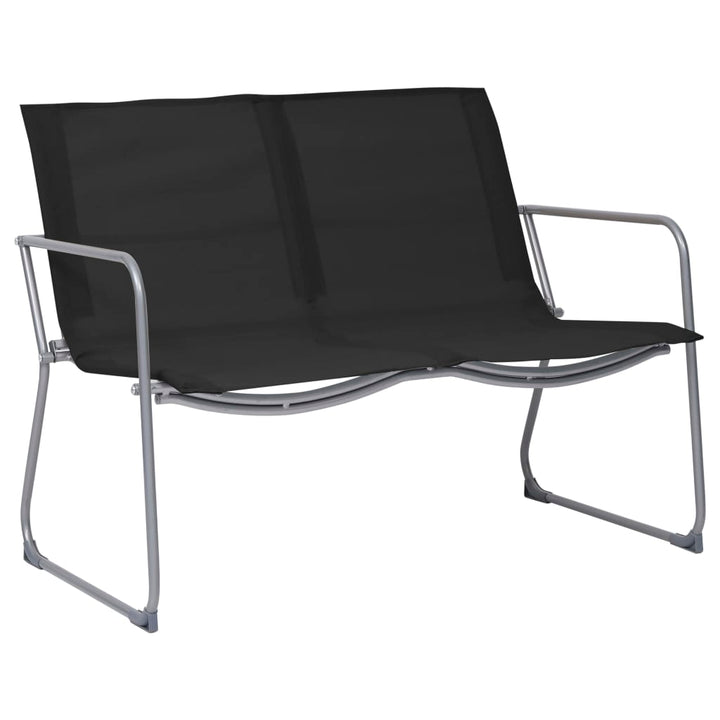 Set Mobilier De Grădină, 4 Piese, Negru, Oțel Și Textil