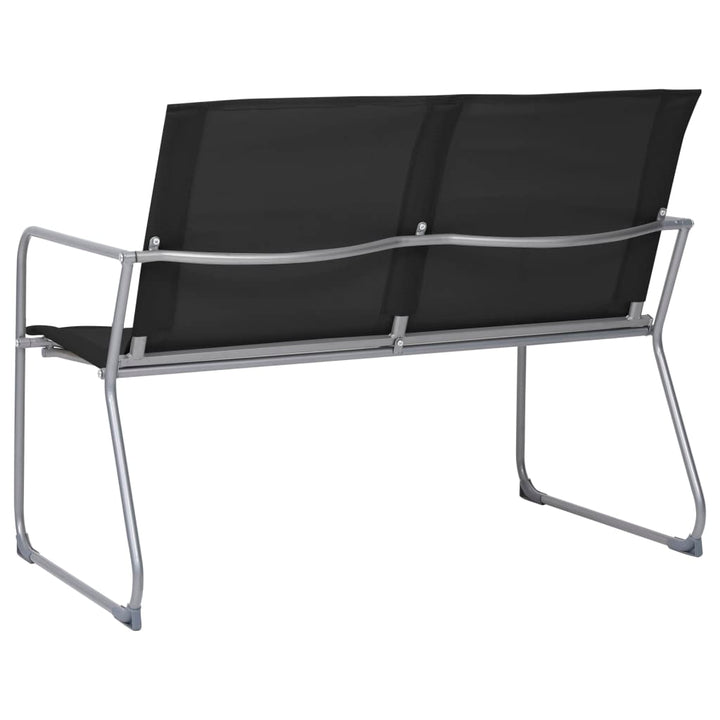 Set Mobilier De Grădină, 4 Piese, Negru, Oțel Și Textil