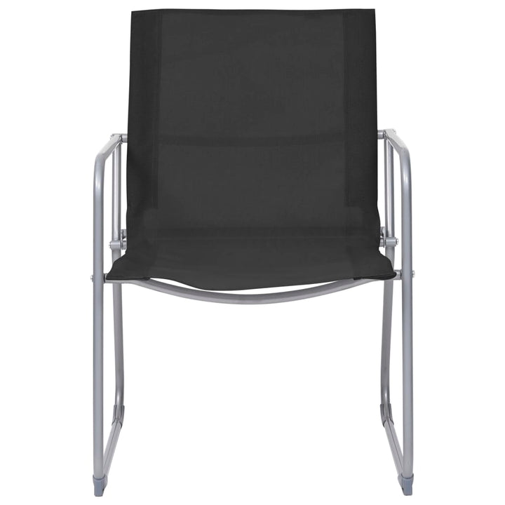Set Mobilier De Grădină, 4 Piese, Negru, Oțel Și Textil