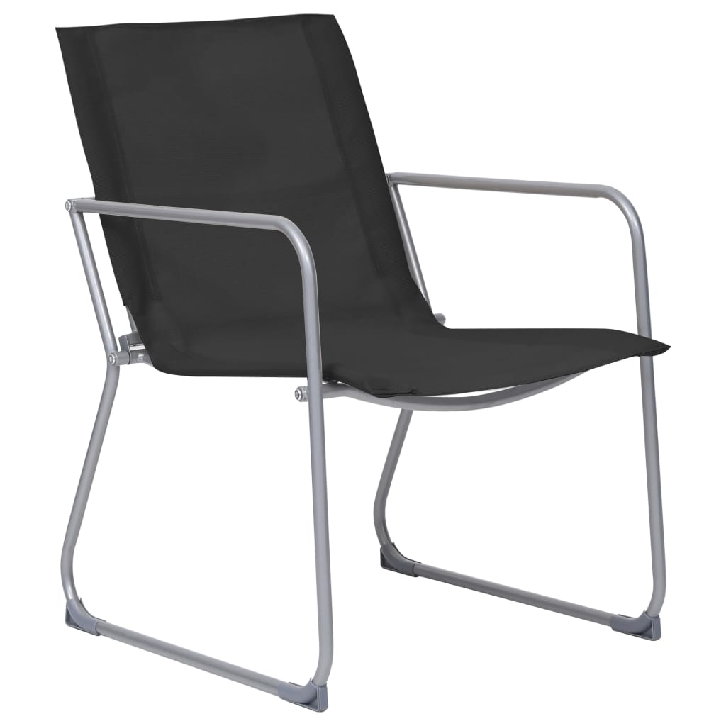 Set Mobilier De Grădină, 4 Piese, Negru, Oțel Și Textil