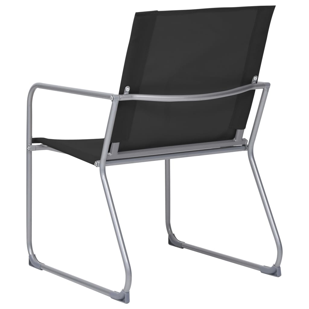 Set Mobilier De Grădină, 4 Piese, Negru, Oțel Și Textil