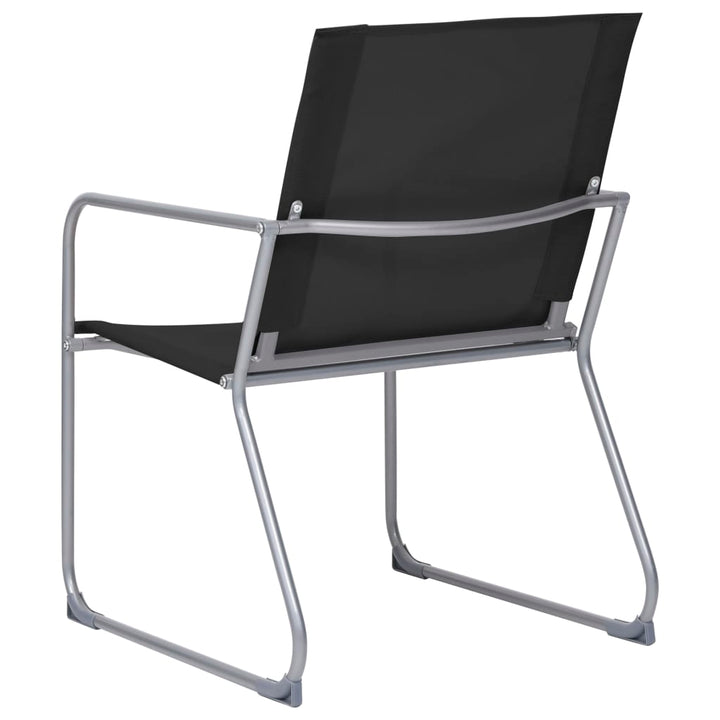Set Mobilier De Grădină, 4 Piese, Negru, Oțel Și Textil