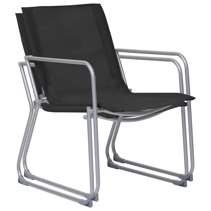 Set Mobilier De Grădină, 4 Piese, Negru, Oțel Și Textil