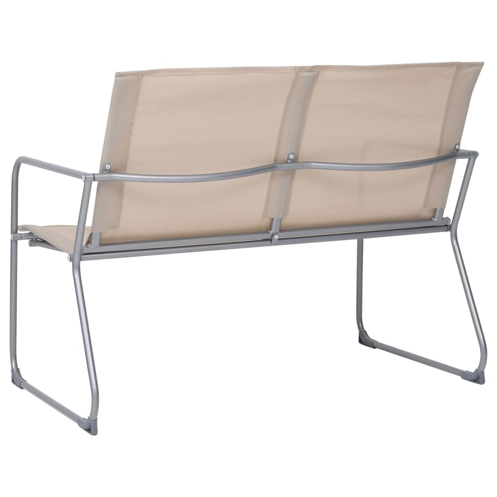 Set Mobilier De Grădină, 4 Piese, Crem, Oțel Și Textil