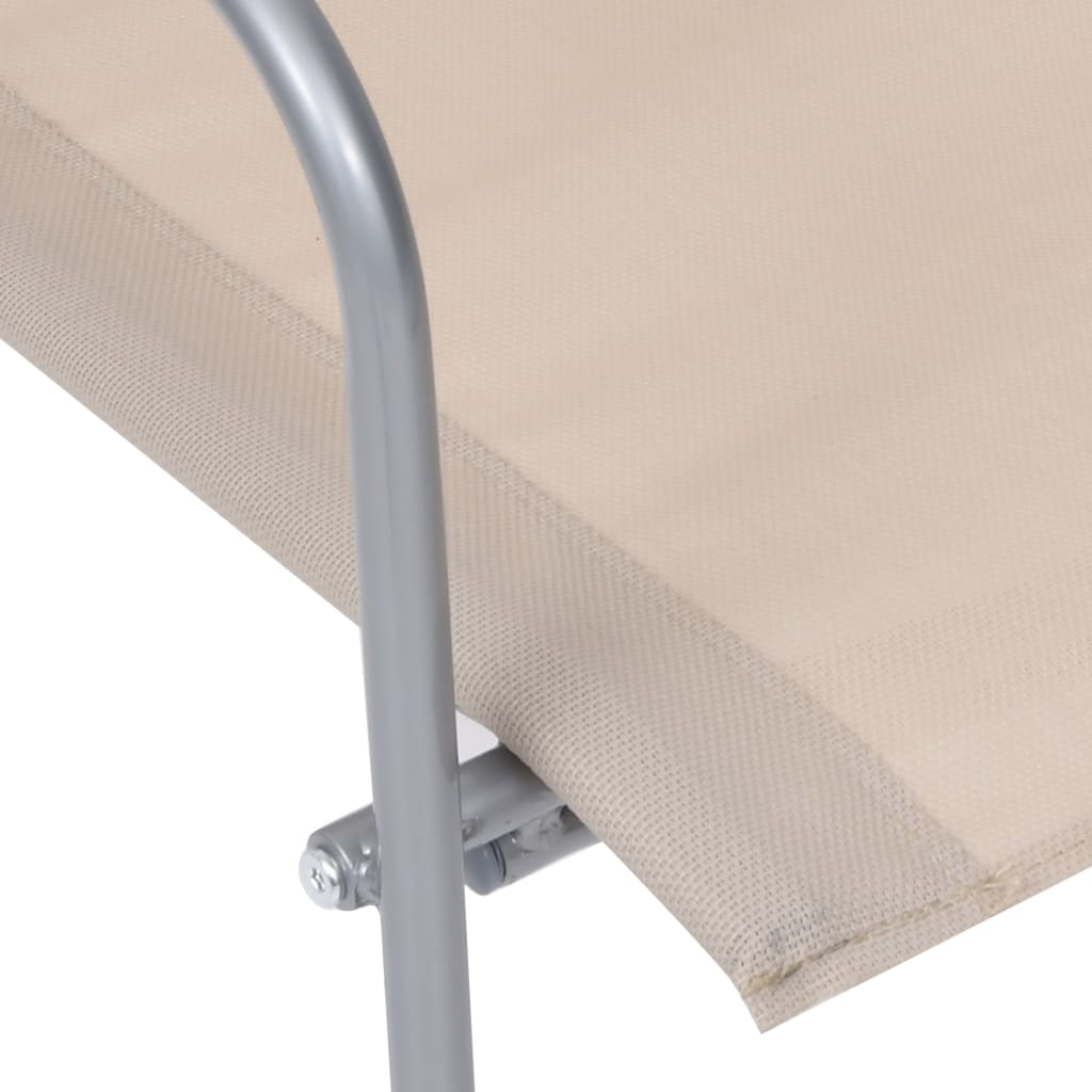 Set Mobilier De Grădină, 4 Piese, Crem, Oțel Și Textil