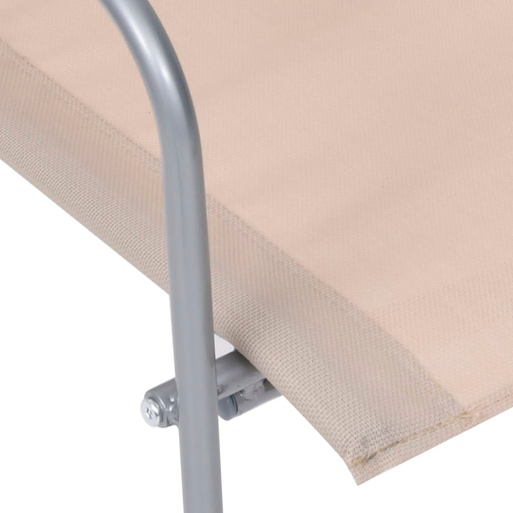 Set Mobilier De Grădină, 4 Piese, Crem, Oțel Și Textil