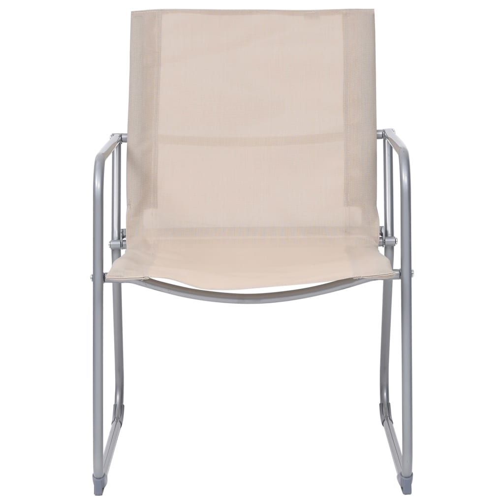 Set Mobilier De Grădină, 4 Piese, Crem, Oțel Și Textil