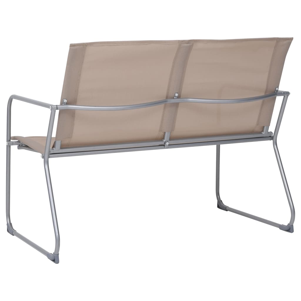 Set Mobilier De Grădină, 4 Piese, Gri Taupe, Oțel Și Textil