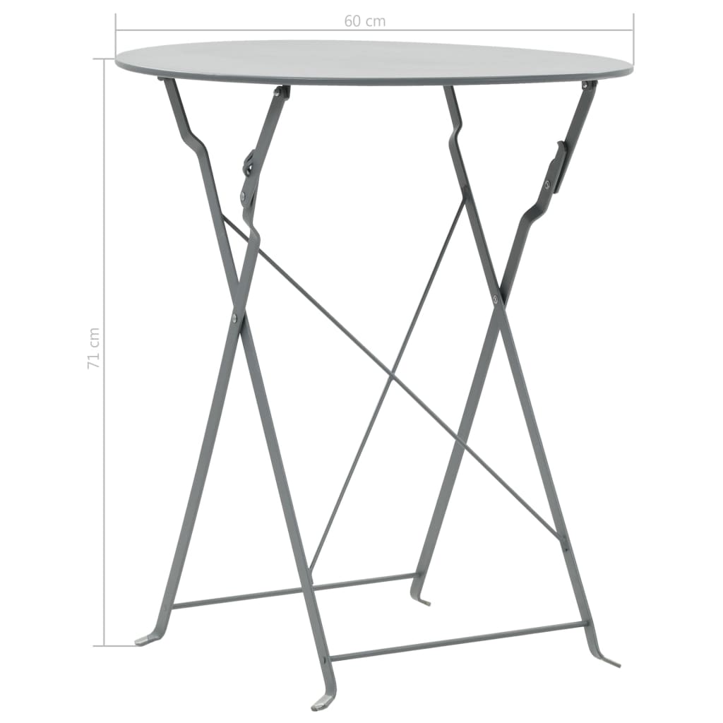 Set Mobilier Bistro, 3 Piese, , Oțel