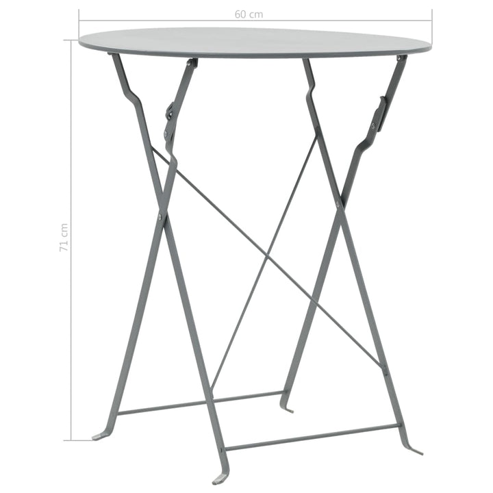 Set Mobilier Bistro, 3 Piese, , Oțel