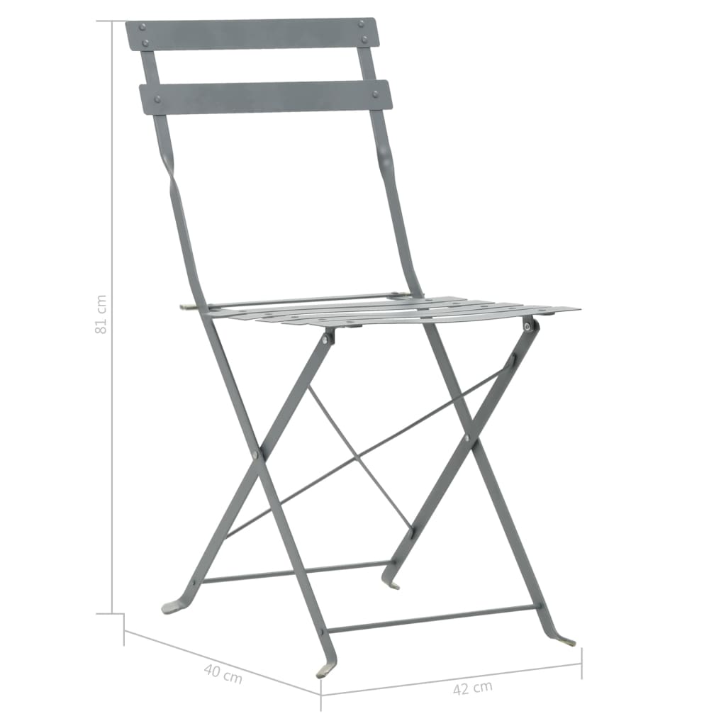 Set Mobilier Bistro, 3 Piese, , Oțel