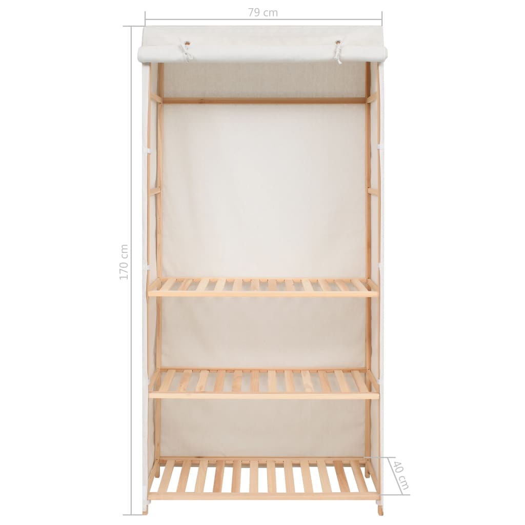 Dulap De Haine Cu 3 Rafturi, 79 X 40 X 170 Cm