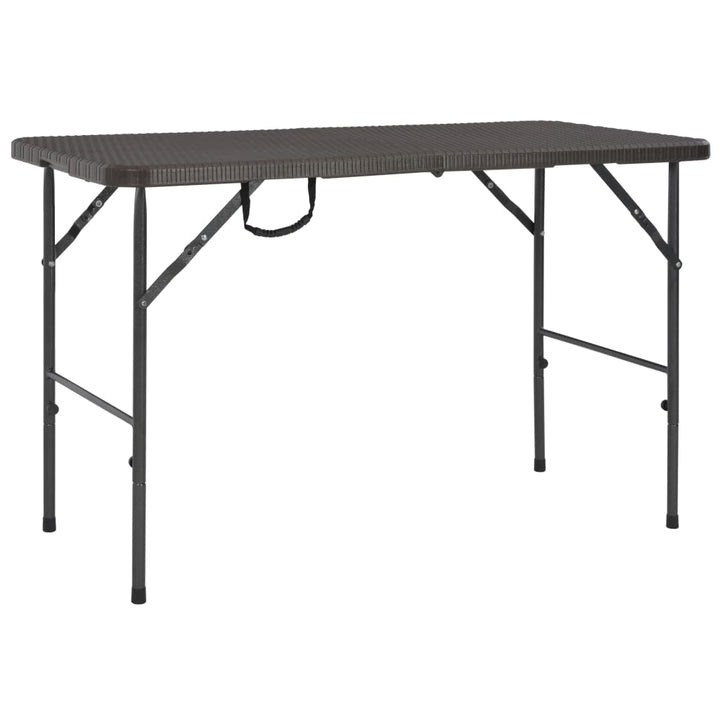 Masă De Grădină Pliabilă, Maro, 120X60X74, Hdpe, Aspect Ratan