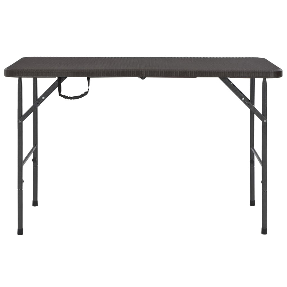 Masă De Grădină Pliabilă, Maro, 120X60X74, Hdpe, Aspect Ratan