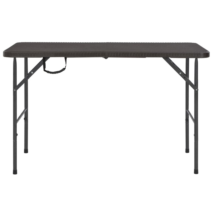 Masă De Grădină Pliabilă, Maro, 120X60X74, Hdpe, Aspect Ratan
