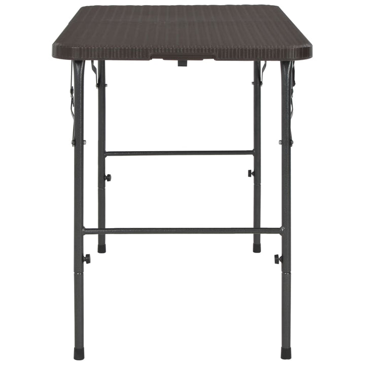 Masă De Grădină Pliabilă, Maro, 120X60X74, Hdpe, Aspect Ratan