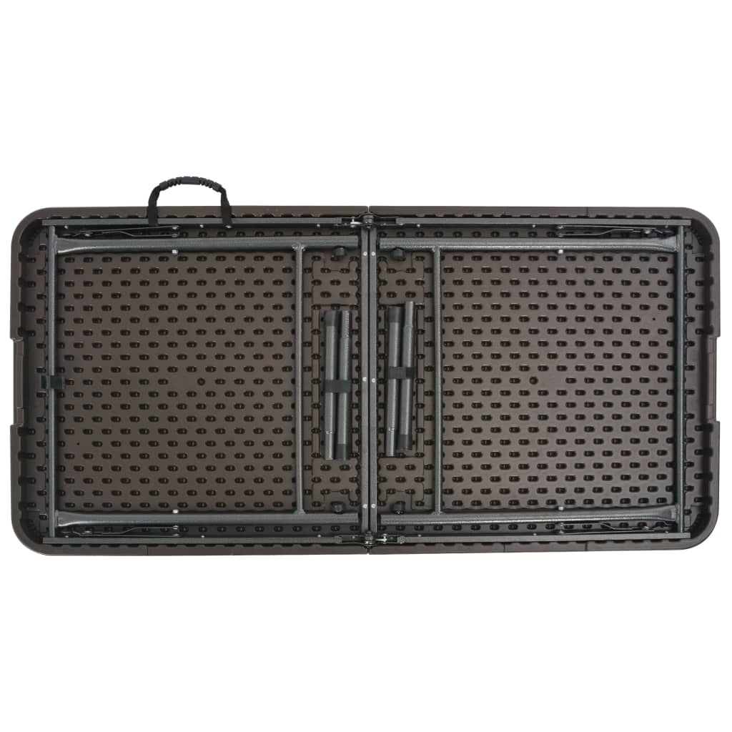 Masă De Grădină Pliabilă, Maro, 120X60X74, Hdpe, Aspect Ratan