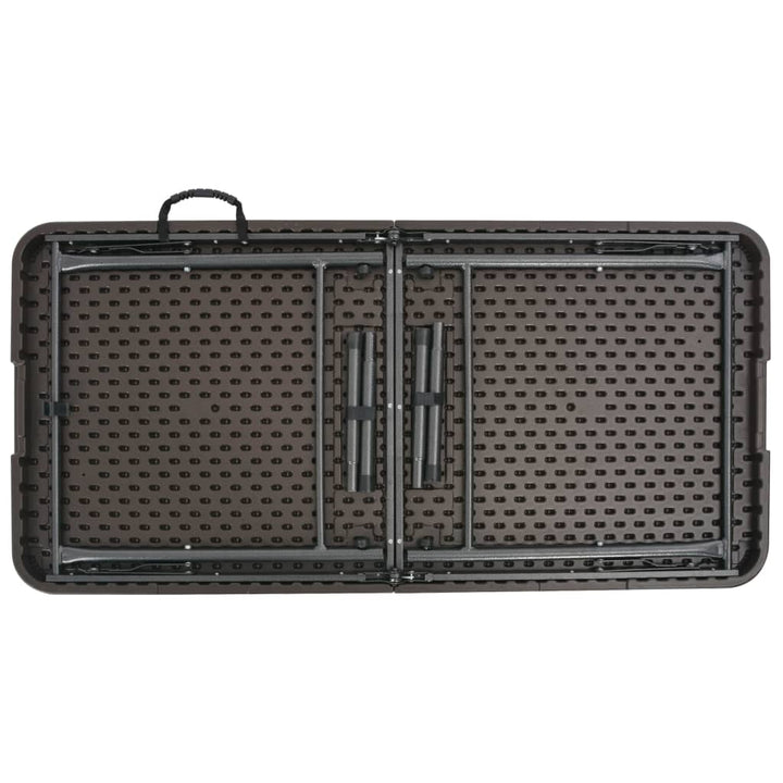 Masă De Grădină Pliabilă, Maro, 120X60X74, Hdpe, Aspect Ratan