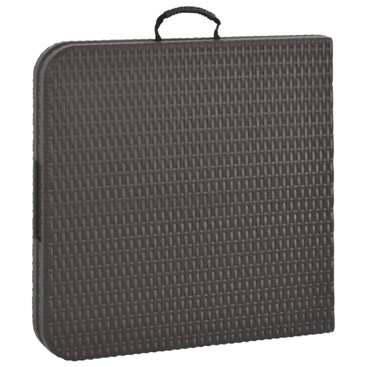 Masă De Grădină Pliabilă, Maro, 120X60X74, Hdpe, Aspect Ratan