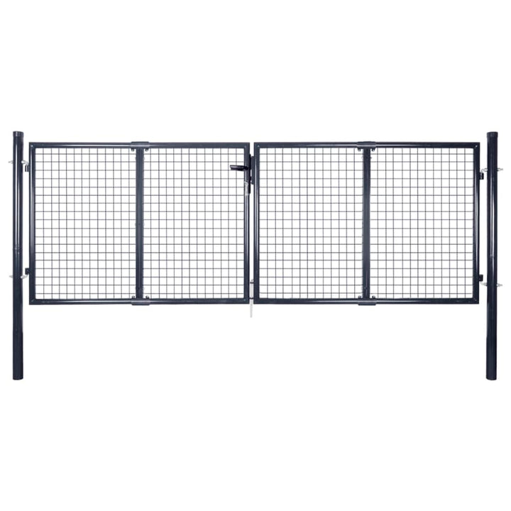 Poartă Din Plasă De Grădină, Gri, 289X, Oțel Galvanizat