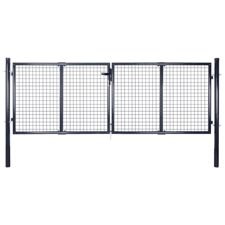 Poartă Din Plasă De Grădină, Gri, 289X, Oțel Galvanizat