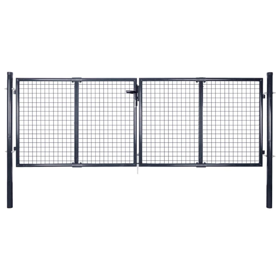 Poartă Din Plasă De Grădină, Gri, 289X, Oțel Galvanizat