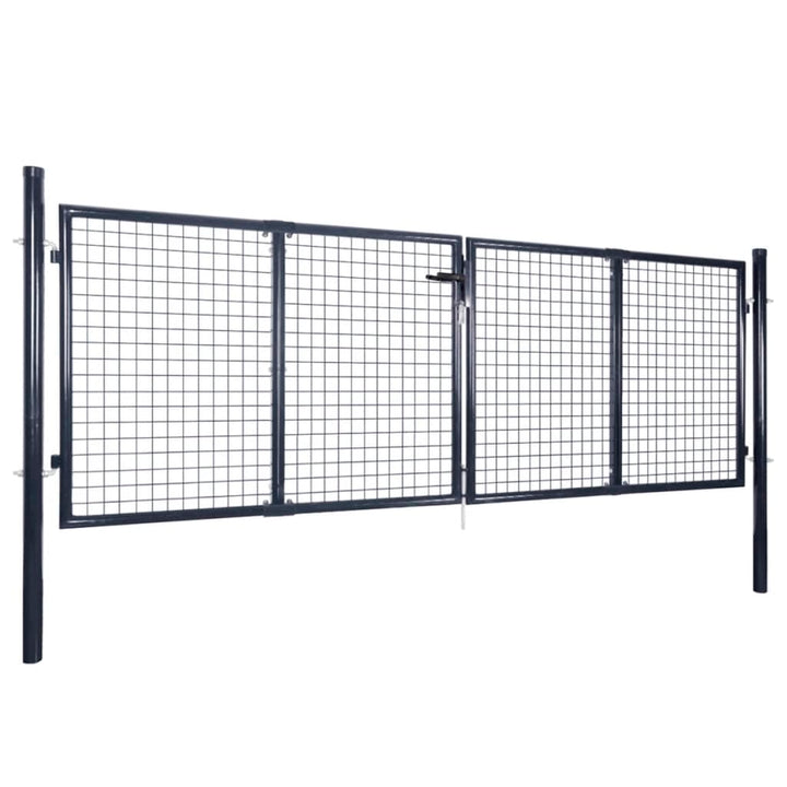 Poartă Din Plasă De Grădină, Gri, 289X, Oțel Galvanizat