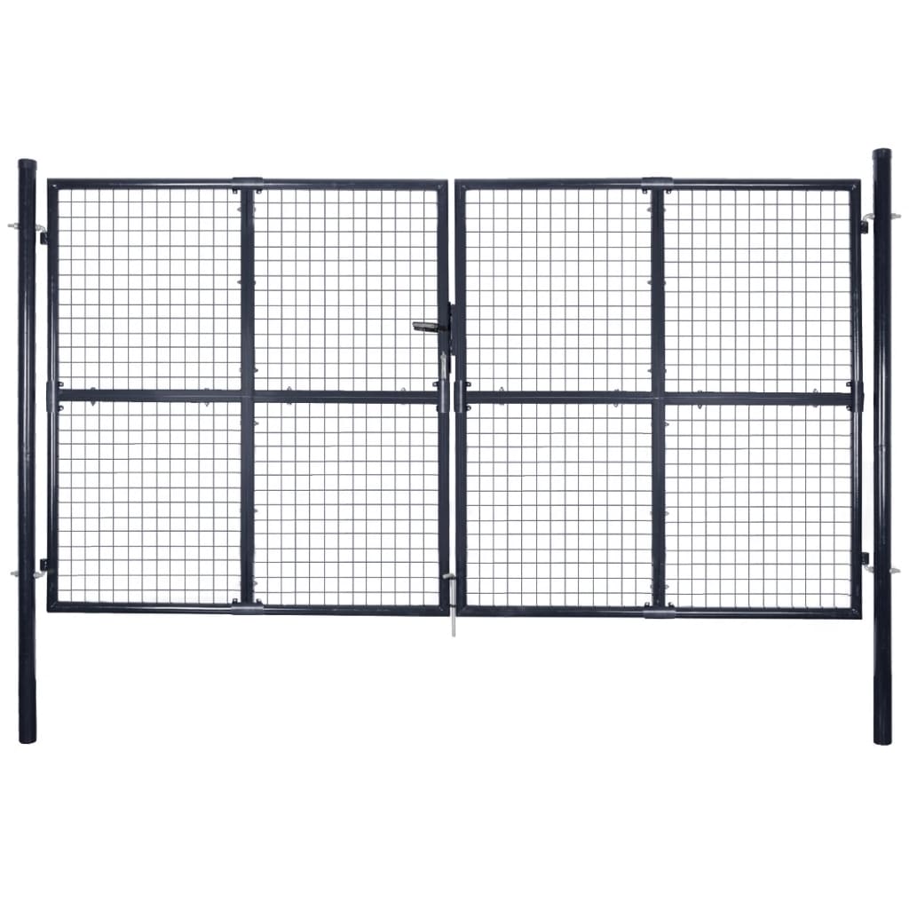 Poartă Din Plasă De Grădină, Gri, 289X, Oțel Galvanizat