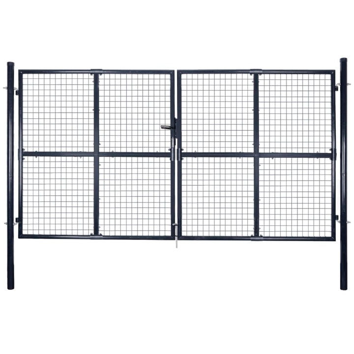 Poartă Din Plasă De Grădină, Gri, 289X, Oțel Galvanizat