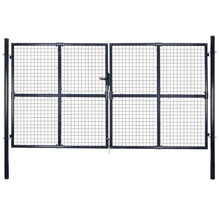 Poartă Din Plasă De Grădină, Gri, 289X, Oțel Galvanizat