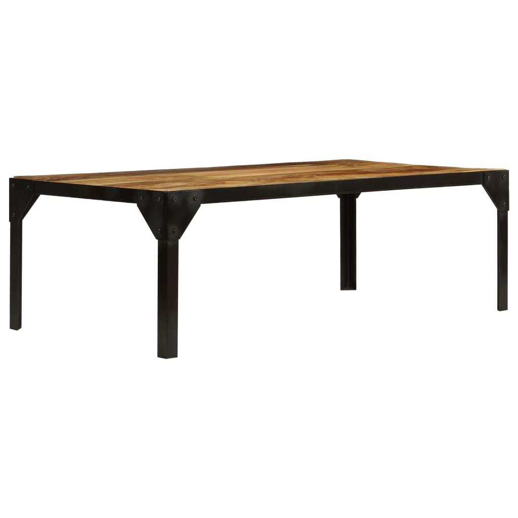 Măsuță De Cafea, 110 Cm, Lemn Masiv De Mango Nefinisat, Oțel
