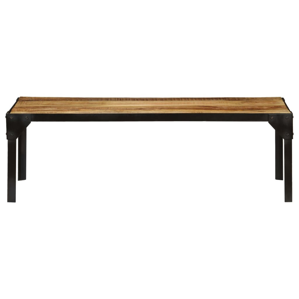 Măsuță De Cafea, 110 Cm, Lemn Masiv De Mango Nefinisat, Oțel