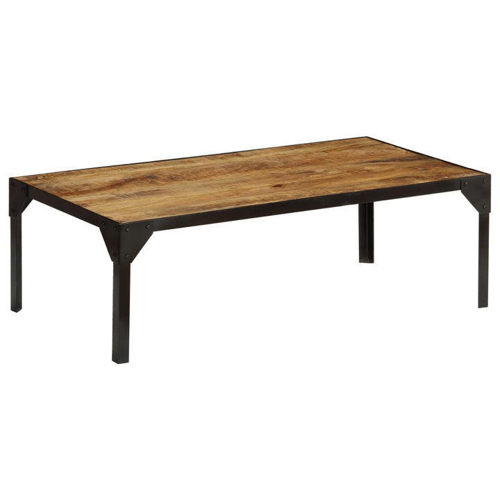 Măsuță De Cafea, 110 Cm, Lemn Masiv De Mango Nefinisat, Oțel