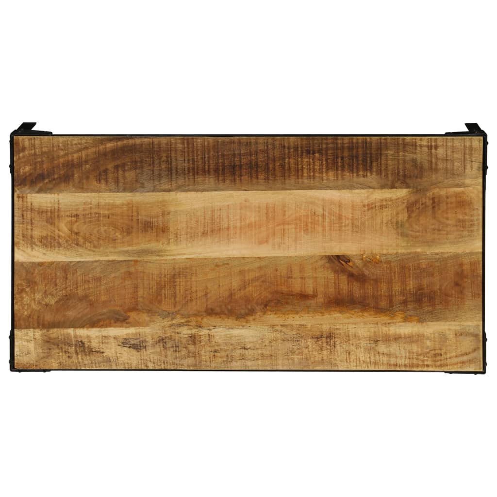Măsuță De Cafea, 110 Cm, Lemn Masiv De Mango Nefinisat, Oțel