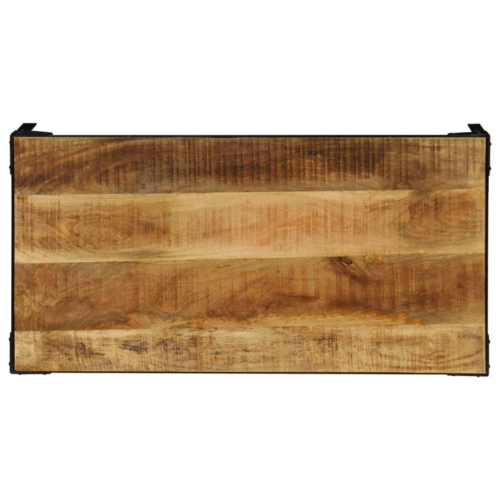 Măsuță De Cafea, 110 Cm, Lemn Masiv De Mango Nefinisat, Oțel