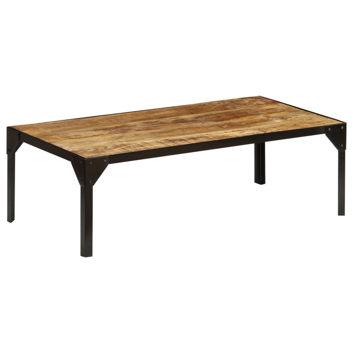 Măsuță De Cafea, 110 Cm, Lemn Masiv De Mango Nefinisat, Oțel