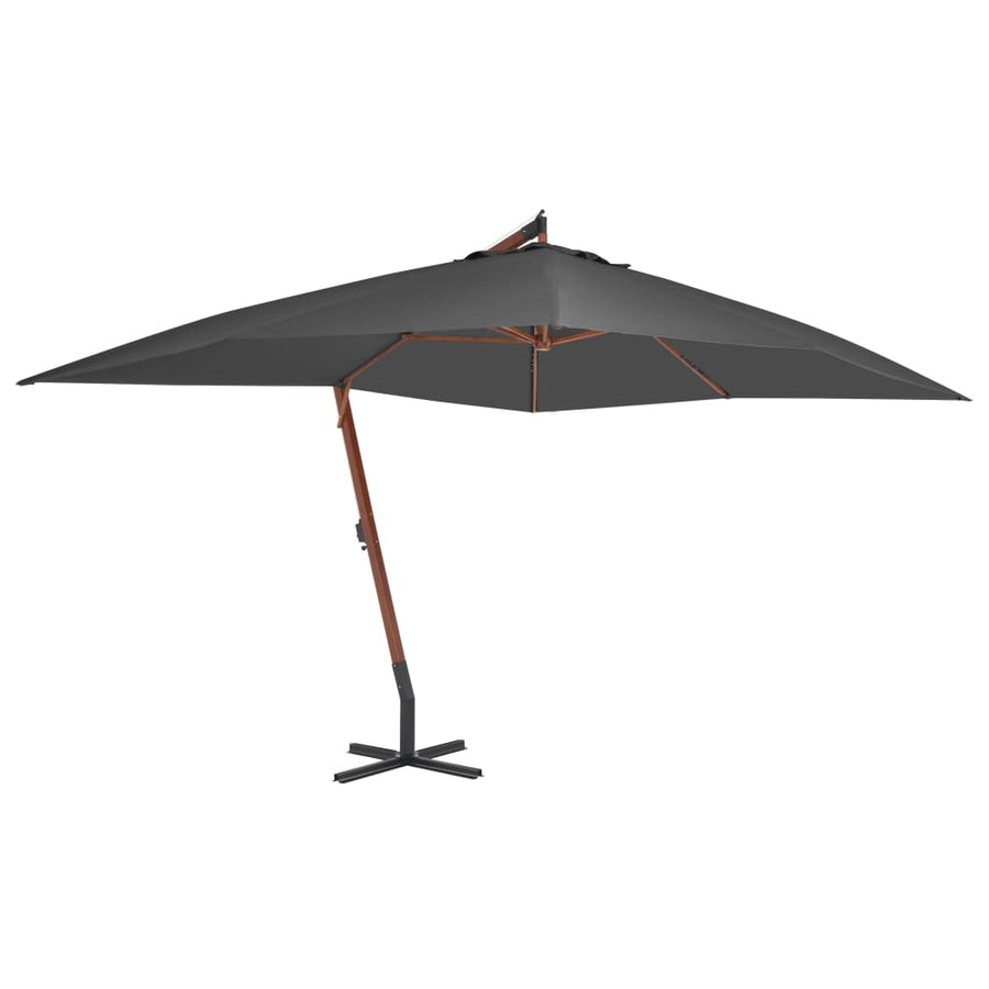 Umbrelă În Consolă Cu Stâlp Din Lemn, , 400 X 300 Cm