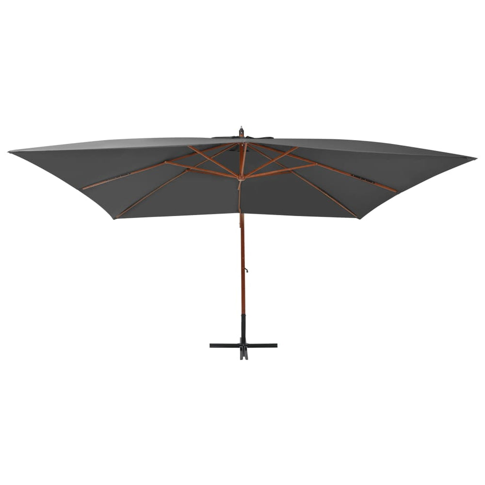 Umbrelă În Consolă Cu Stâlp Din Lemn, , 400 X 300 Cm
