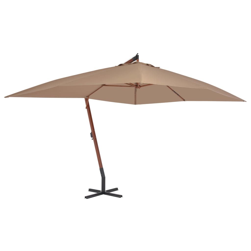 Umbrelă În Consolă Cu Stâlp Din Lemn, , 400 X 300 Cm